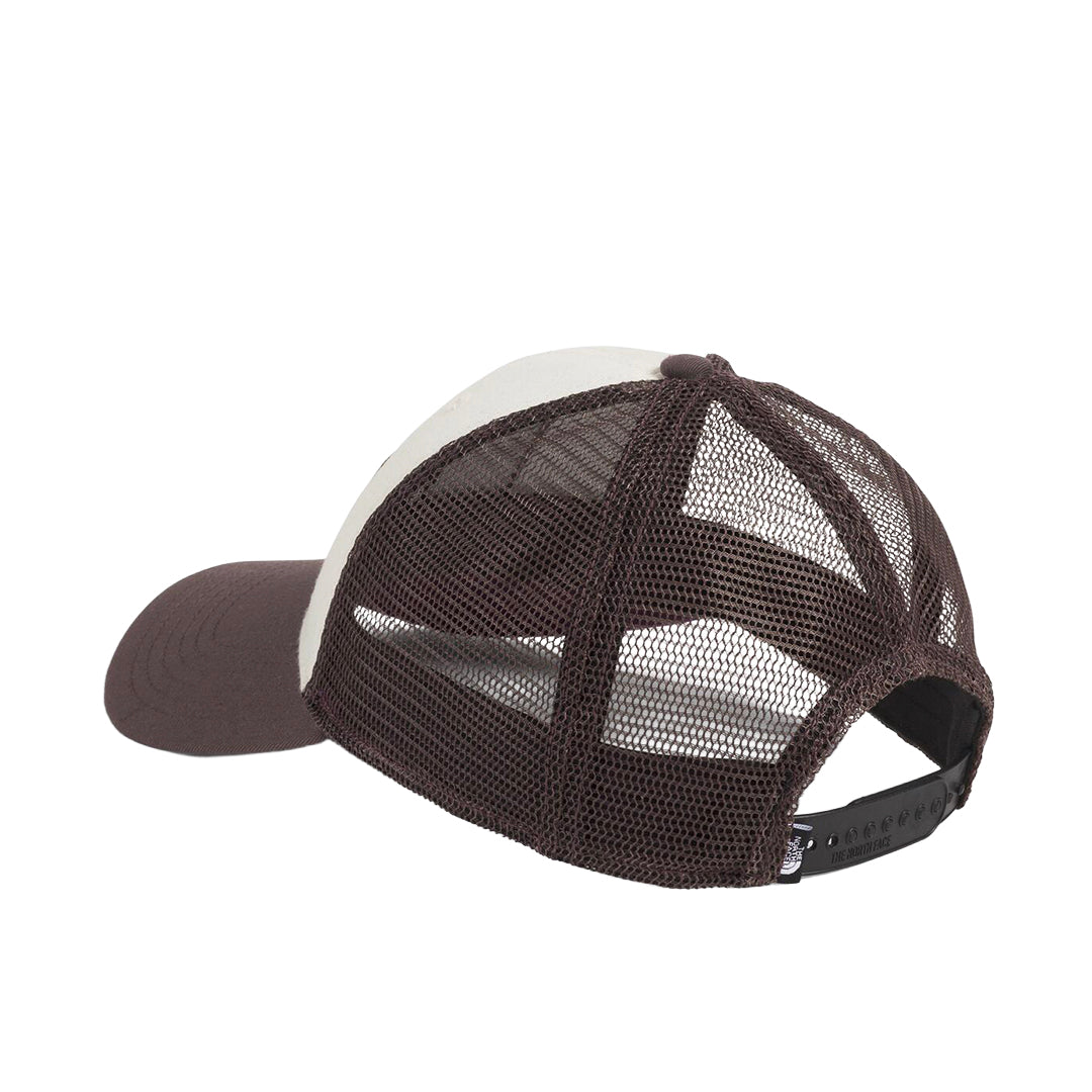 Gorra Mudder Trucker unisex color café y blanco