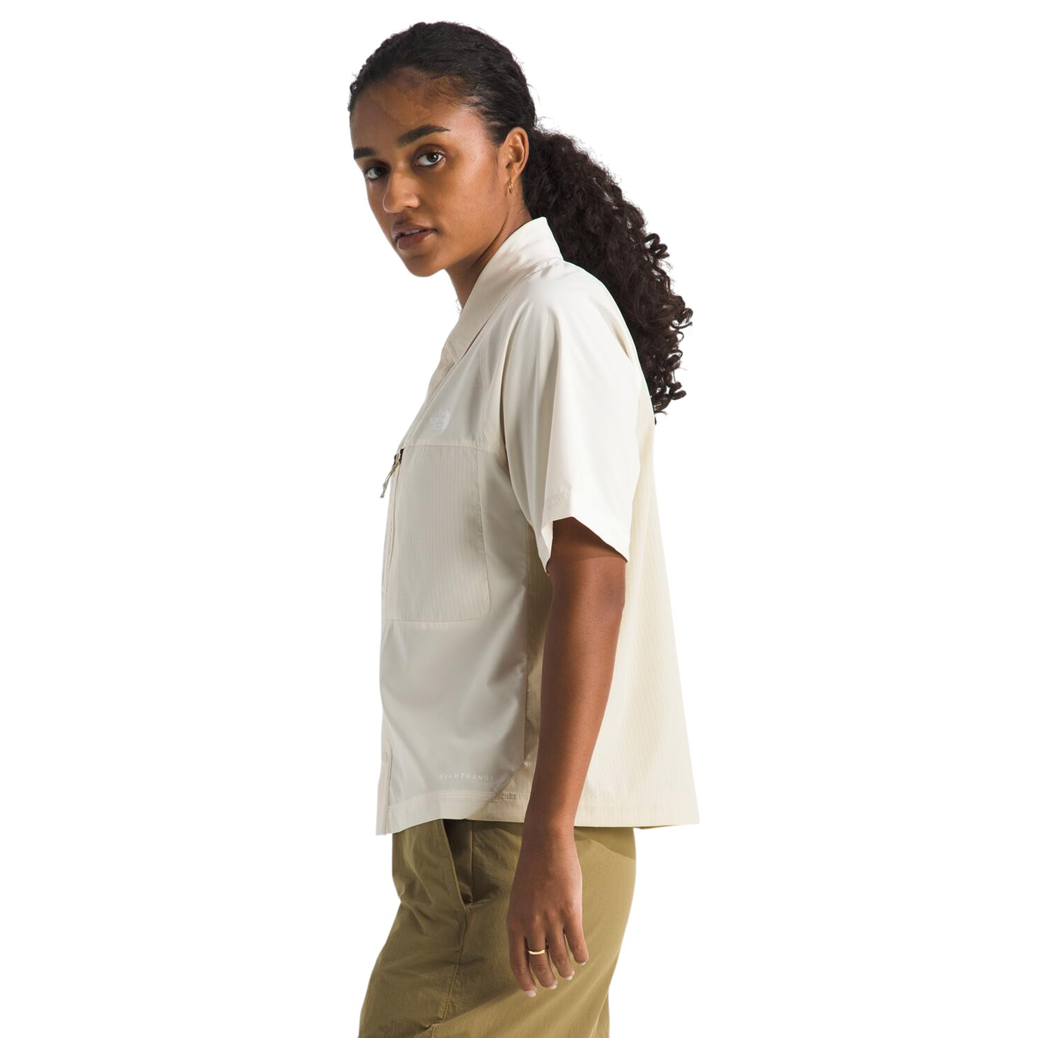 Camisa Trail Lightrange Ss para mujer color blanco