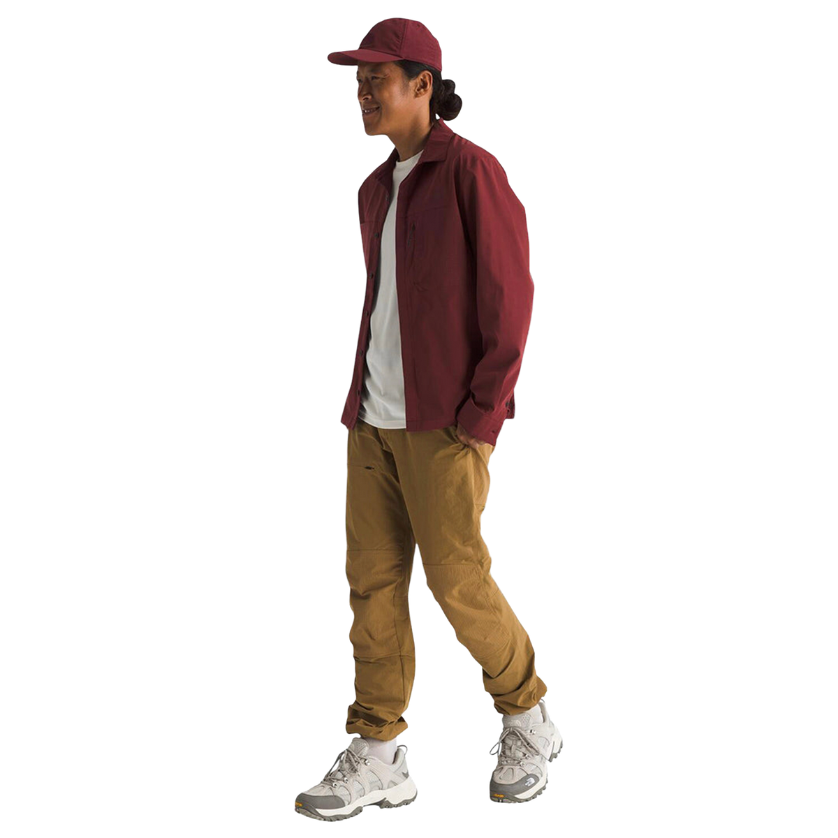 Camisa Lightrange Hike para hombre color vino