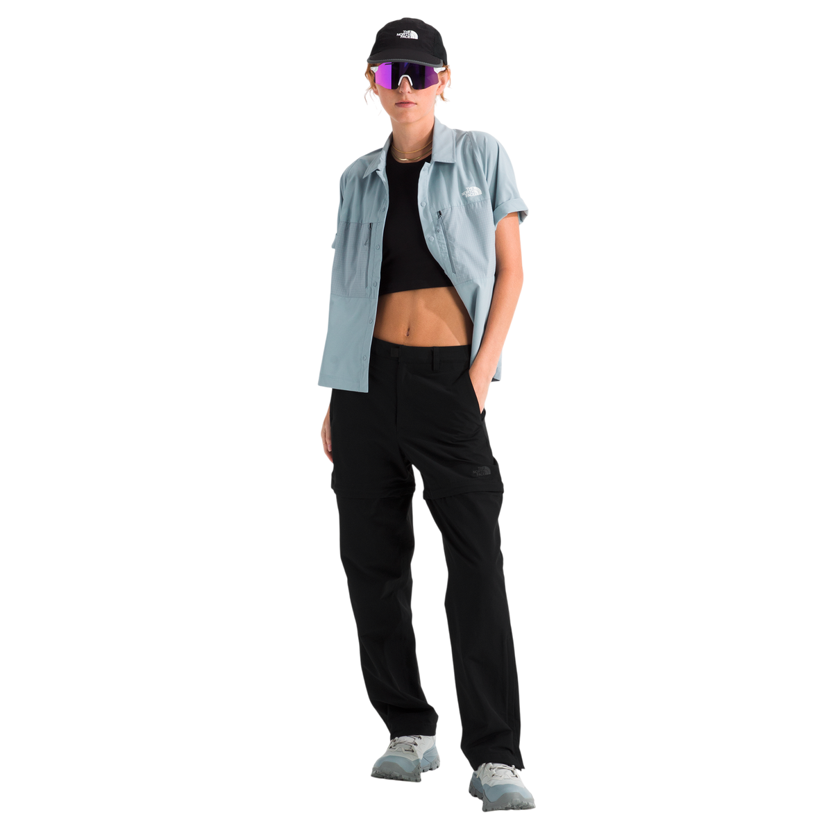 Pantalón convertible Basin para mujer color negro