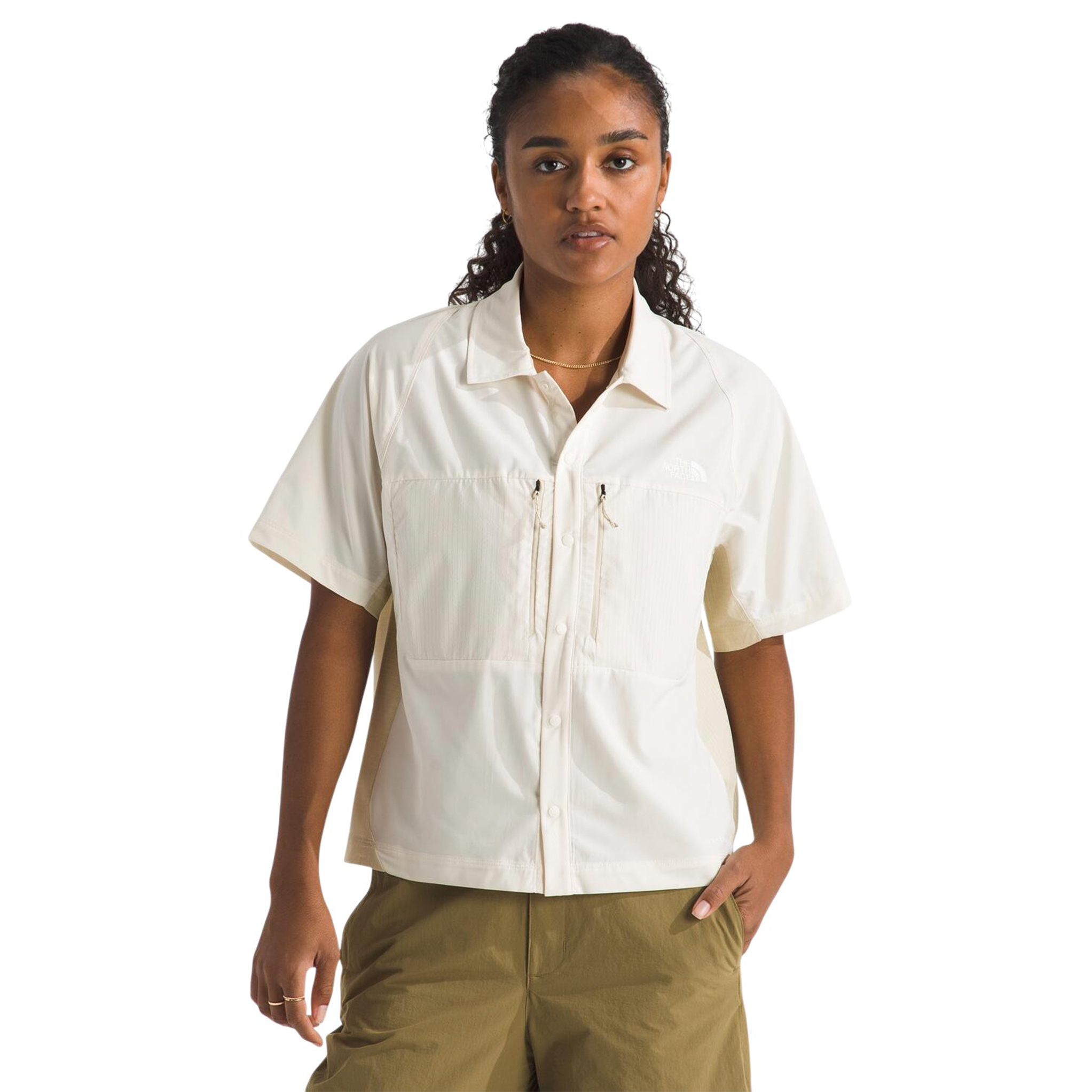 Camisa Trail Lightrange Ss para mujer color blanco